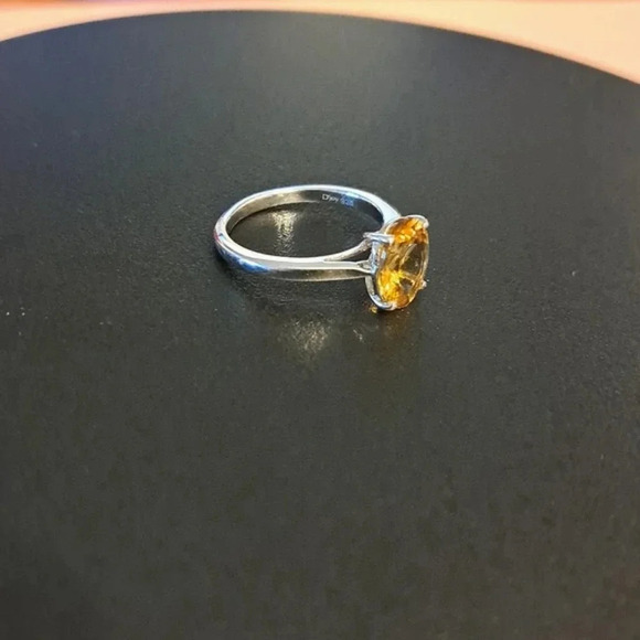 Golden Scapolite Solitaire Ring In 925 Sterling Silver. - Picture 5 of 6